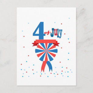 Carte Postale Joyeux 4 juillet Drapeau américain USA Patriotique