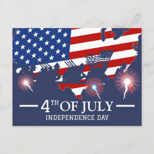 Carte Postale Joyeux 4 juillet fête de l'Indépendance