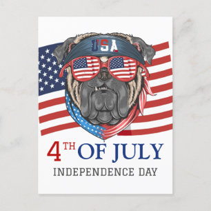 Carte Postale Joyeux 4 juillet fête de l'Indépendance