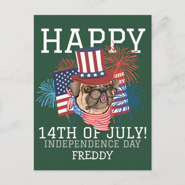 Carte Postale Joyeux 4 juillet fête de l'Indépendance (Devant)