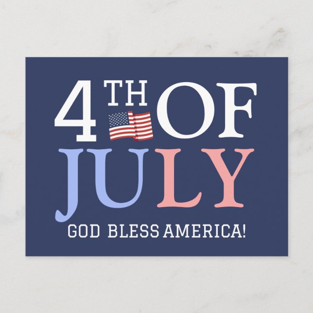 Carte Postale Joyeux 4 juillet fête de l'Indépendance (Devant)