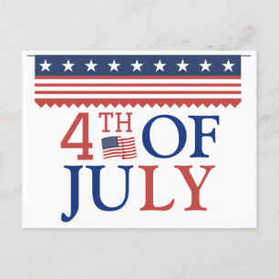 Carte Postale Joyeux 4 juillet fête de l'Indépendance