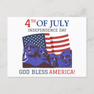 Carte Postale Joyeux 4 juillet fête de l'Indépendance