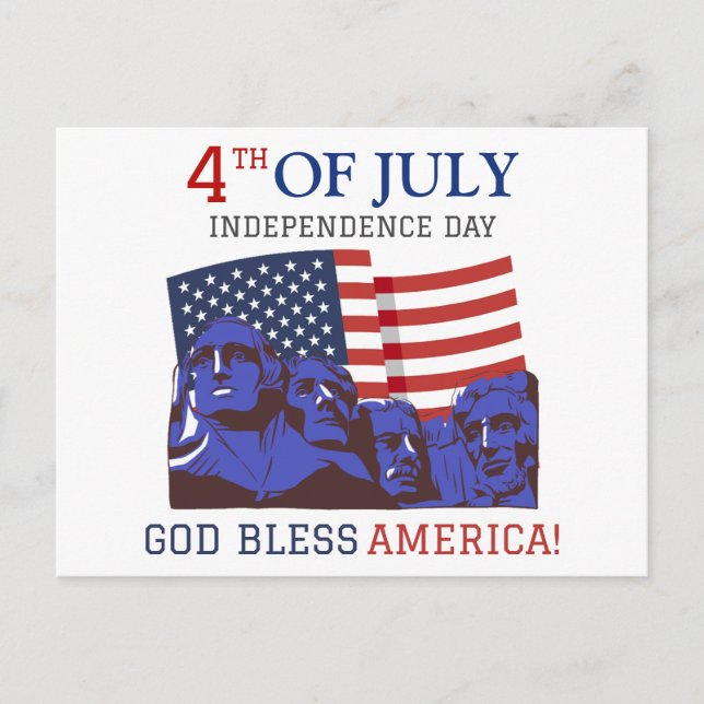 Carte Postale Joyeux 4 juillet fête de l'Indépendance (Devant)