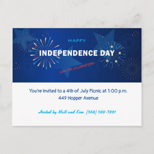 Carte Postale Joyeux 4 juillet jour de l'indépendance américaine