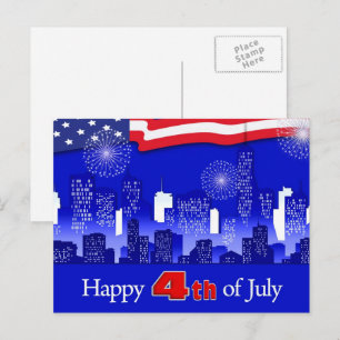 Carte Postale Joyeux 4 juillet. Patriotique