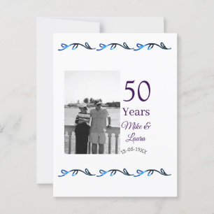 Carte Postale Joyeux 50e anniversaire de mariage couple nom date