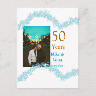 Carte Postale Joyeux 50e anniversaire nom couple date mariage