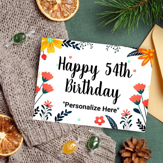 Carte Postale Joyeux 54e anniversaire (Happy 54th Birthday Postcard)