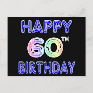 Carte Postale Joyeux 60e anniversaire cadeaux dans la police de