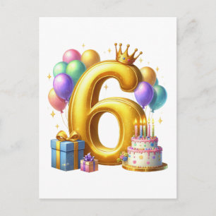 Carte Postale Joyeux 6ème Anniversaire