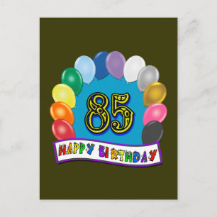 Carte Postale Joyeux 85ème anniversaire avec ballons