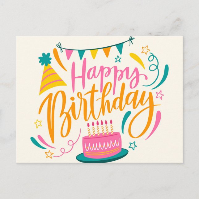 Carte Postale Joyeux anniversaire (Devant)