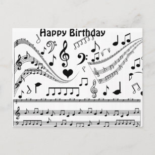 Handmade personnalisé musical notes carte d'anniversaire maman tante soeur tout nom 