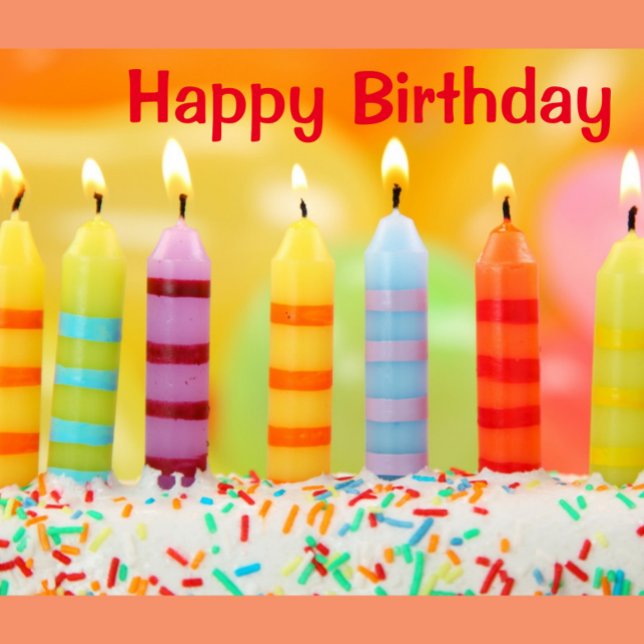Carte Postale Joyeux Anniversaire ("Happy Birthday Colorful Candles postcard")