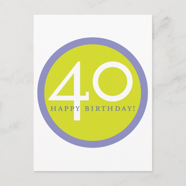 Carte Postale Joyeux anniversaire, 40 ans ! (Devant)
