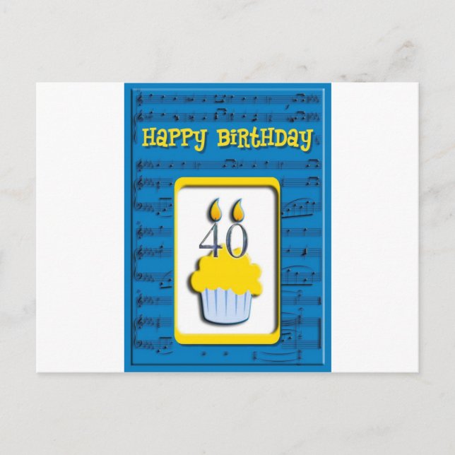 Carte Postale Joyeux anniversaire 40e (Devant)