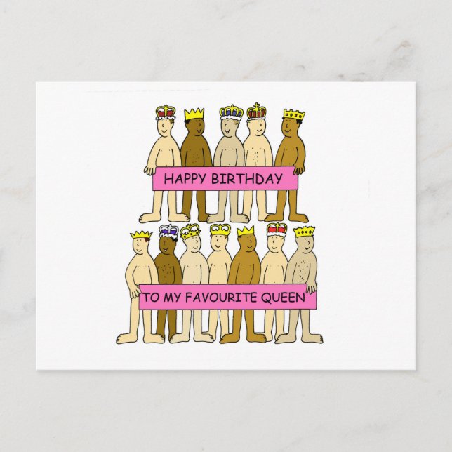 Carte Postale Joyeux anniversaire à la reine préférée Gay Humor (Devant)