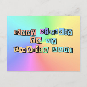 Carte Postale Joyeux Anniversaire À Ma Tante Préférée