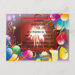 Carte Postale Joyeux anniversaire à nous Art Imprimer