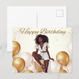 Carte Postale Joyeux Anniversaire À Toi Sista Mélanine Reine Noi