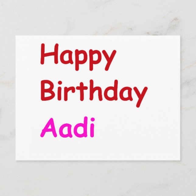 Carte Postale Joyeux anniversaire Aadi (Devant)