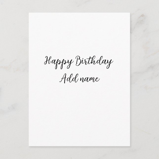 Carte Postale Joyeux anniversaire ajouter nom titre simple minim (Devant)
