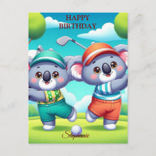 Carte Postale Joyeux Anniversaire Amateurs de Balles de Golf Drô