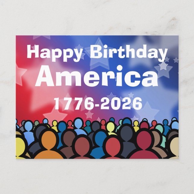 Carte Postale Joyeux Anniversaire Amérique 1776 à 2026 (Devant)