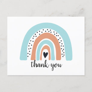 Carte Postale Joyeux Anniversaire Arc-en-ciel Bleu Pêche