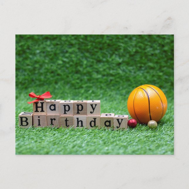Carte Postale Joyeux anniversaire au joueur de basketball avec b (Devant)