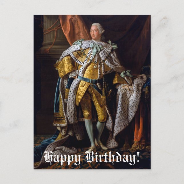 Carte Postale Joyeux anniversaire au roi George III par Allan Ra (Devant)