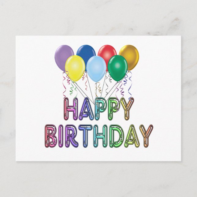 Carte Postale Joyeux anniversaire avec ballon (Devant)
