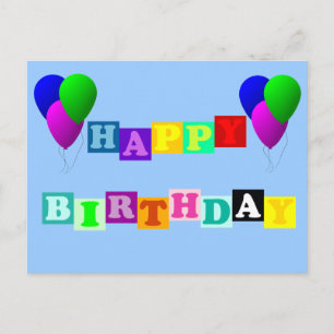 Carte Postale Joyeux Anniversaire avec Ballons par Shirley Taylo