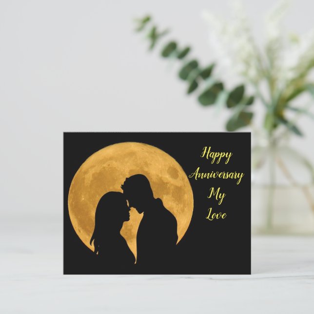 Carte Postale Joyeux anniversaire avec beau couple (Debout devant)