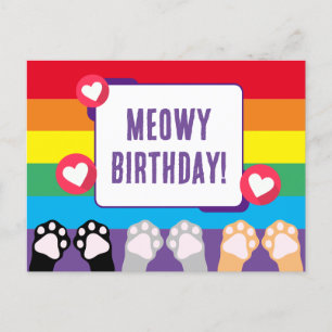 Carte Postale Joyeux Anniversaire avec de Mignonnes Pattes de Ch