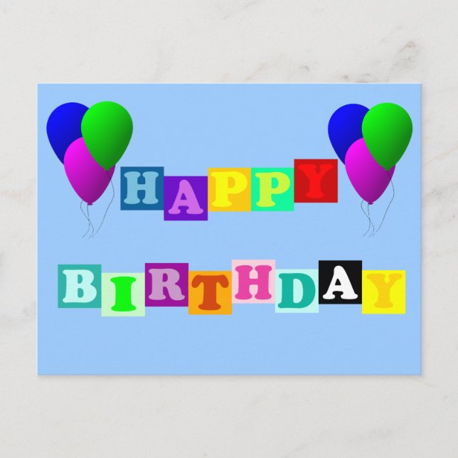 Carte Postale Joyeux anniversaire avec des ballons par Shirley T (Devant)