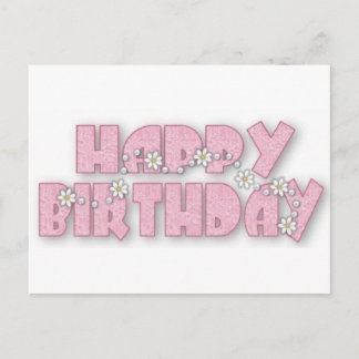 Carte Postale Joyeux anniversaire avec marguerites