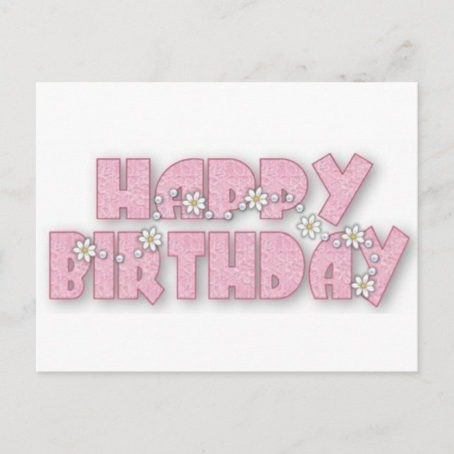 Carte Postale Joyeux anniversaire avec marguerites (Devant)