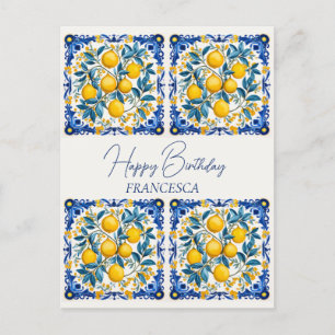 Carte Postale Joyeux Anniversaire Avec 💛 nom 💚 Beau Azulejo