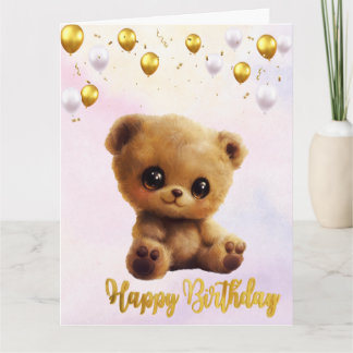 Carte postale "Joyeux anniversaire" avec un ours e