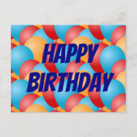 Joyeux Anniversaire Ballons Rouges Jaunes Bleus Co