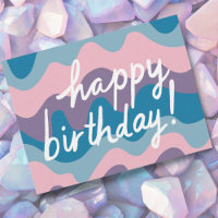 Joyeux Anniversaire Bandes ondulées colorées groov