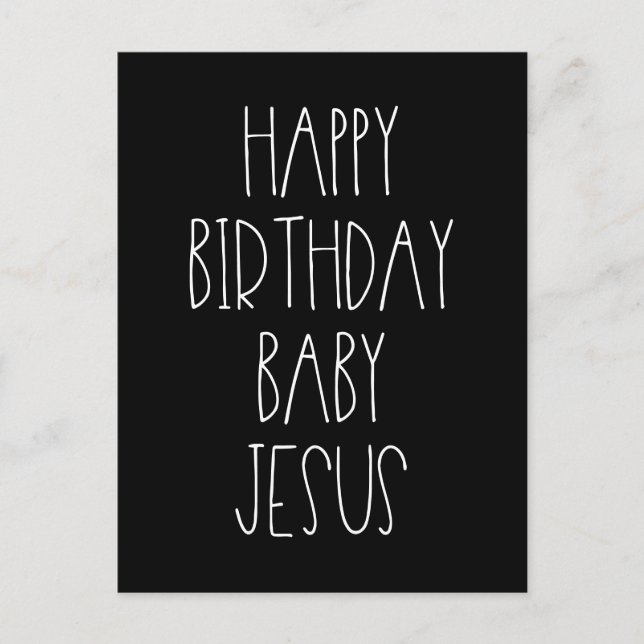 Carte Postale Joyeux anniversaire Bébé Jésus drôle Noël (Devant)