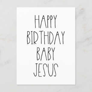 Carte Postale Joyeux anniversaire Bébé Jésus drôle Noël