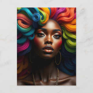 Carte Postale Joyeux anniversaire belle femme noire sœur reine 