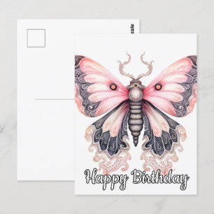 Carte Postale Joyeux Anniversaire Belle Papillon au Repos Art