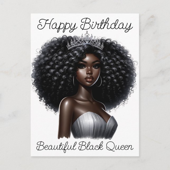 Carte Postale Joyeux anniversaire belle reine noire sœur de méla (Devant)