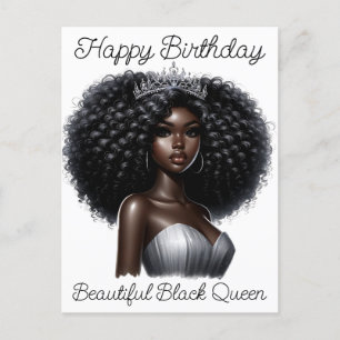 Carte Postale Joyeux anniversaire belle reine noire sœur mélanin