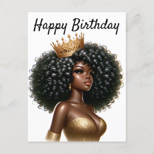 Carte Postale Joyeux Anniversaire Belle Sœur Magie Fille Noire C